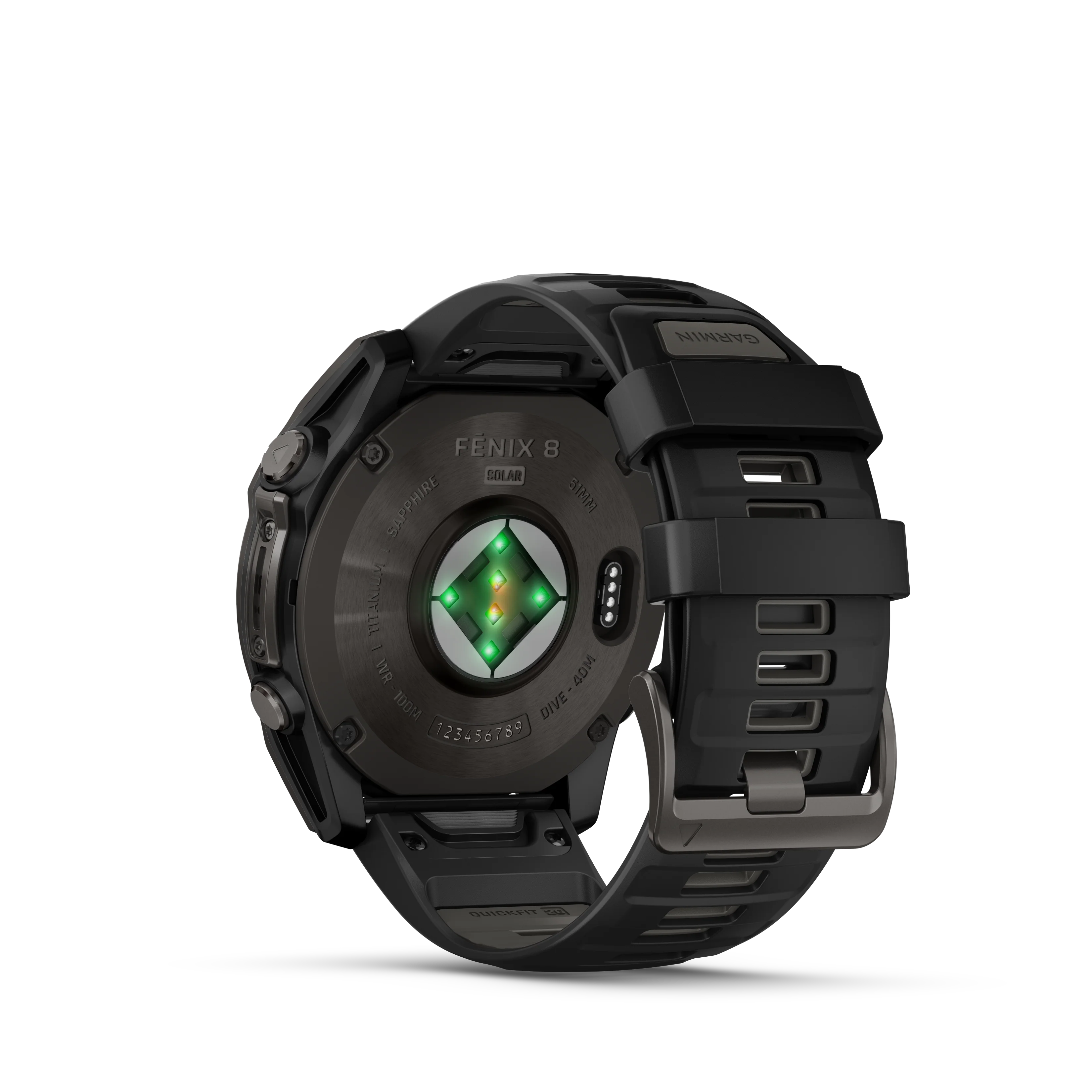 Garmin Fēnix 8 (51 mm, Solar Sapphire, Carbon‑Gray DLC Titanium Bezel, Black‑Pebble‑Grey Silicone Band) - Image 3