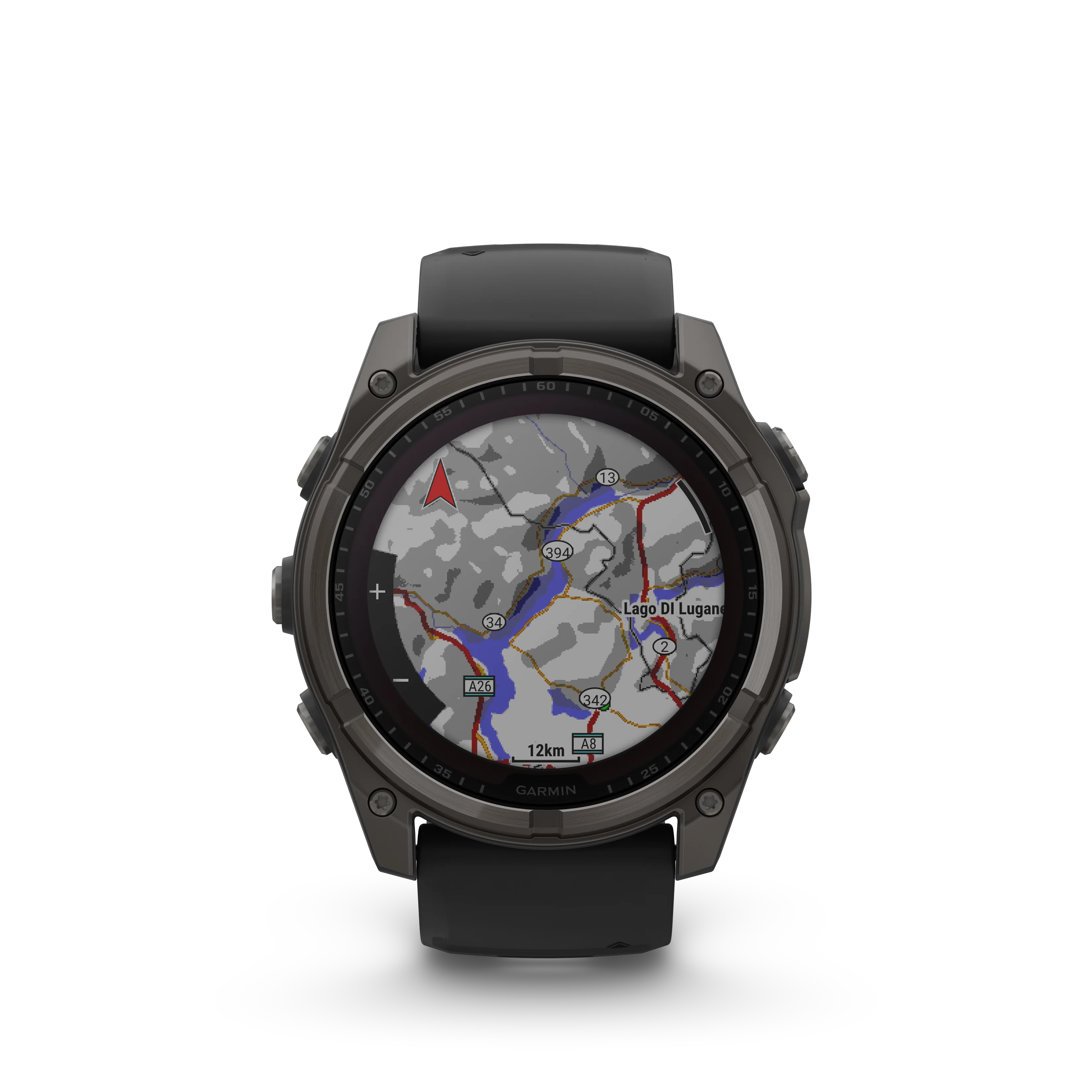 Garmin Fēnix 8 (51 mm, Solar Sapphire, Carbon‑Gray DLC Titanium Bezel, Black‑Pebble‑Grey Silicone Band) - Image 4