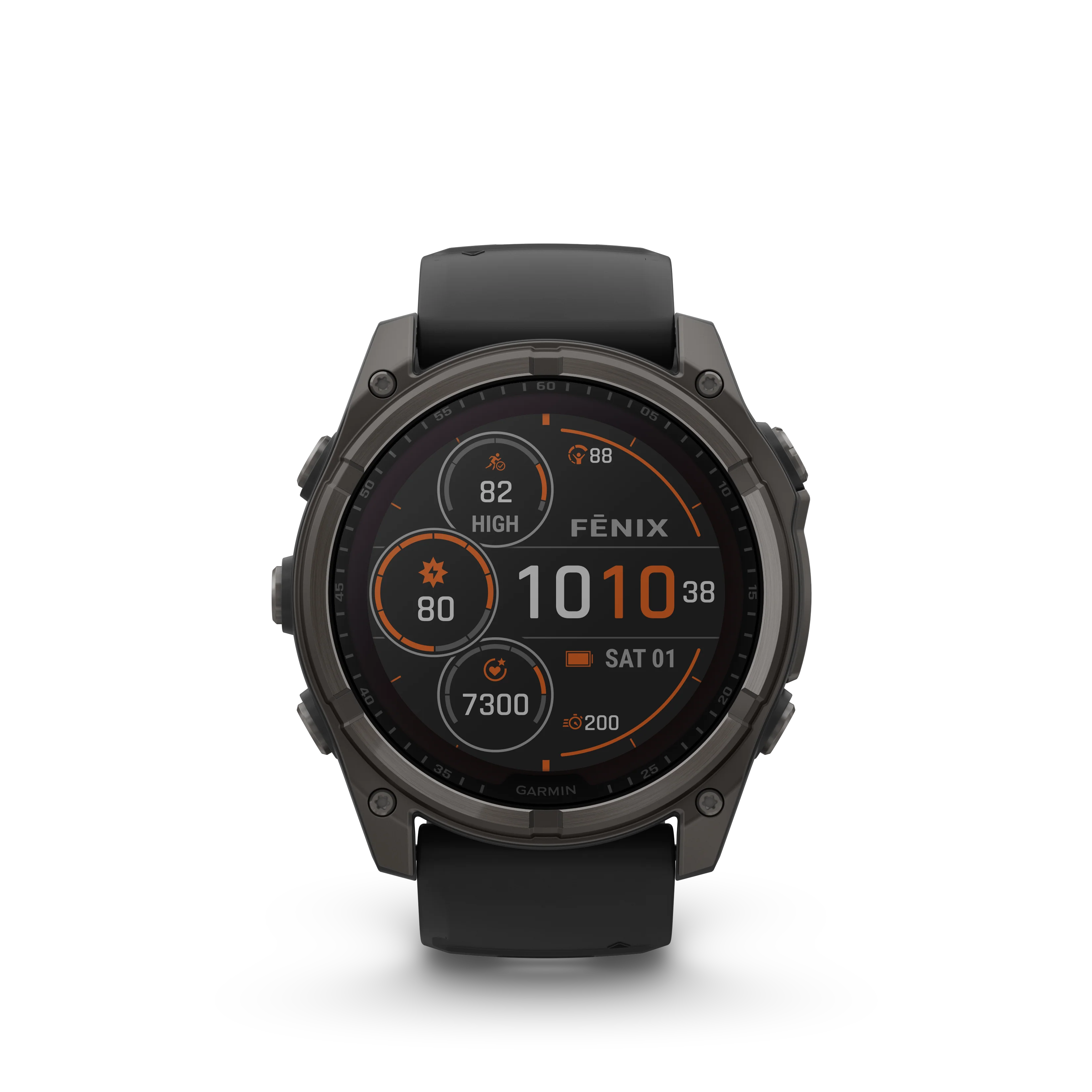 Garmin Fēnix 8 (51 mm, Solar Sapphire, Carbon‑Gray DLC Titanium Bezel, Black‑Pebble‑Grey Silicone Band) - Image 7