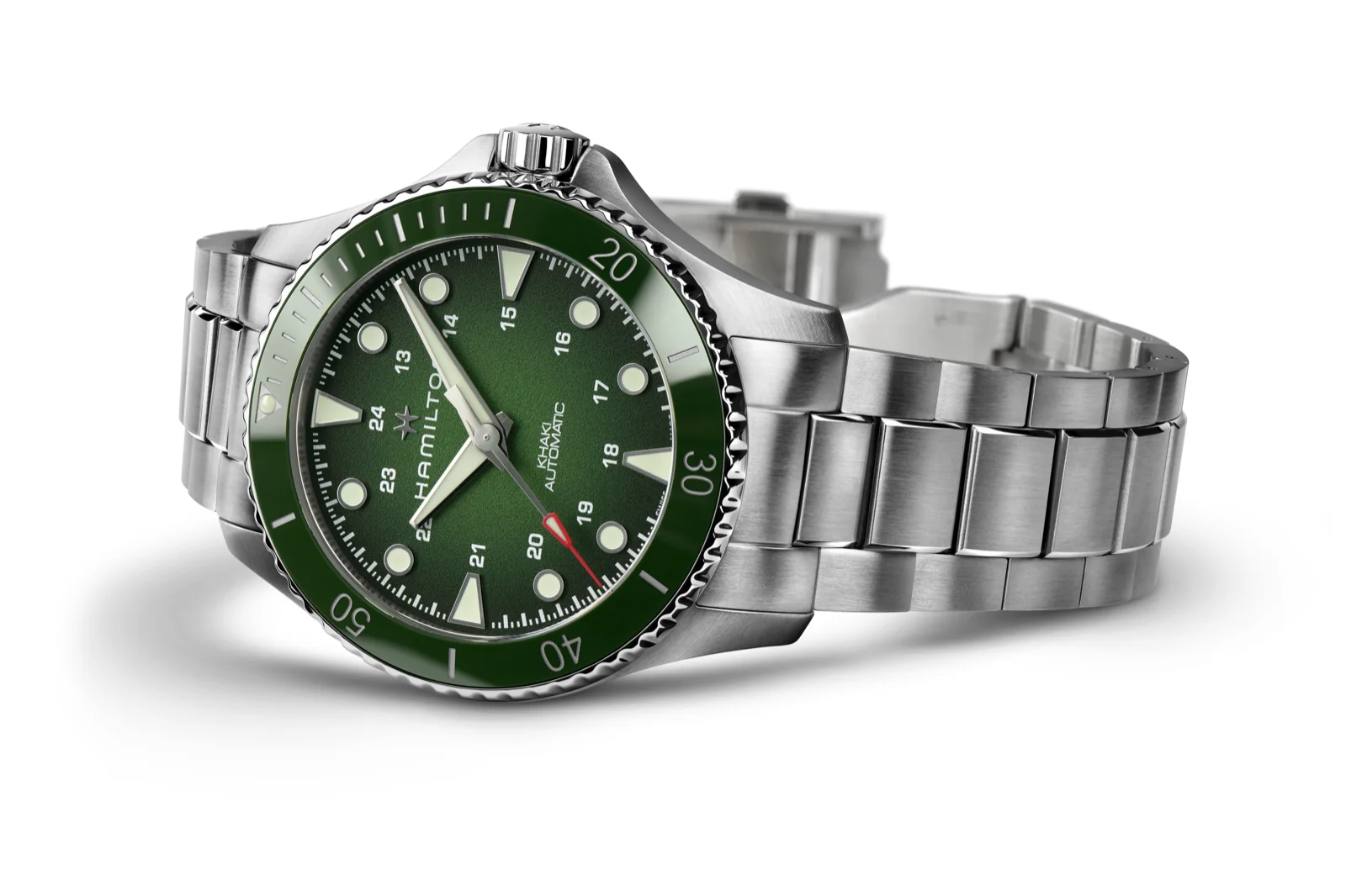 Hamilton Khaki Navy Scuba Auto 43mm Green gradient - Image 3