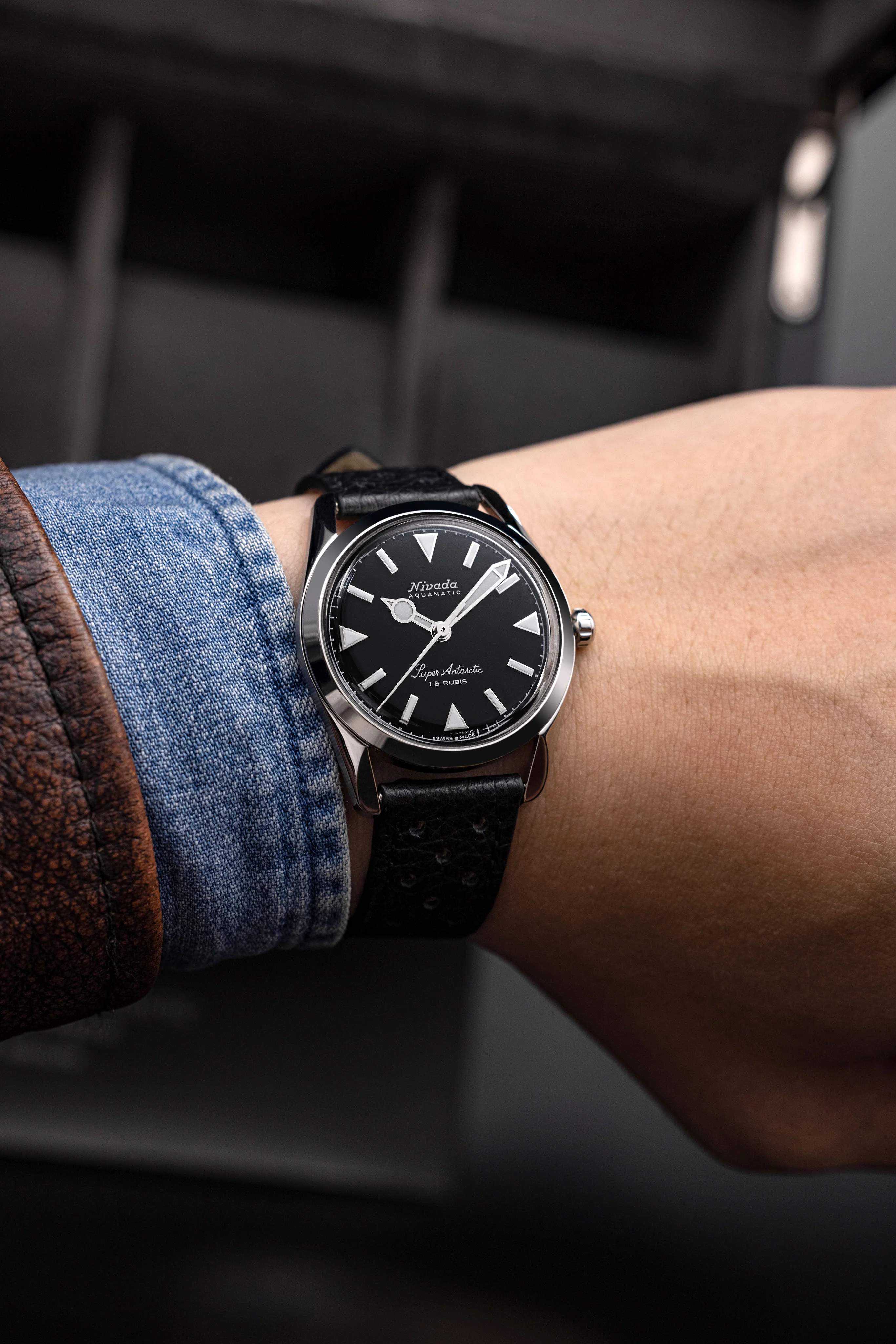 Nivada Grenchen Black White Luminova 35014M40 - Image 5