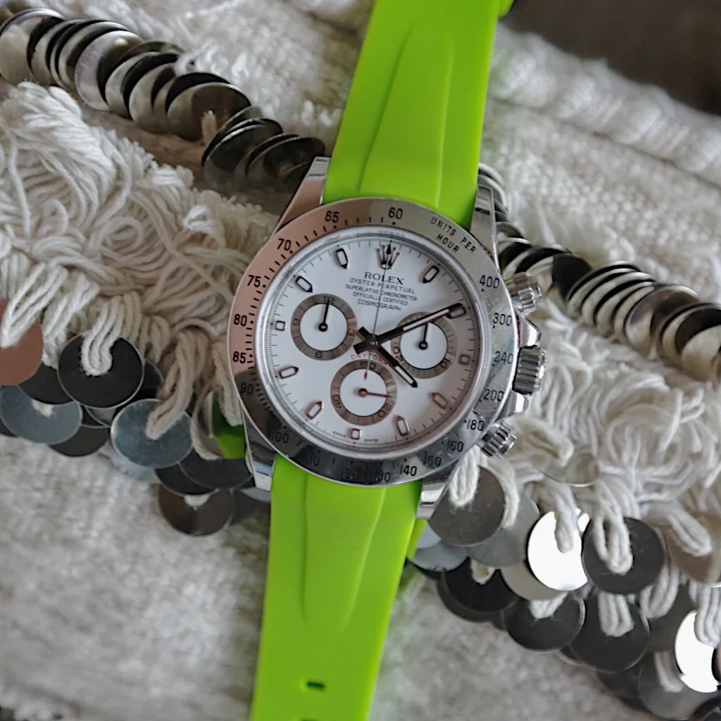 Tempomat- 20mm Curved Ended Lime Rubber Strap - Image 2