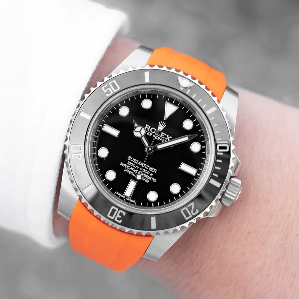 Tempomat- 20mm Curved Ended Orange Rubber Strap - Image 4