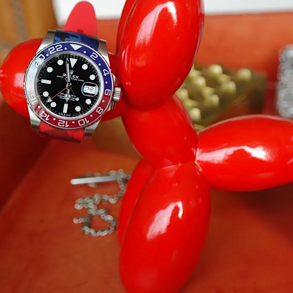 Tempomat- 20mm Curved Ended Pepsi Camo Rubber Strap - Image 2