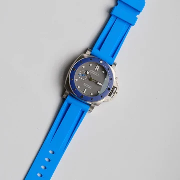 Tempomat - 22mm Blue Marbella Rubber Strap - Image 2