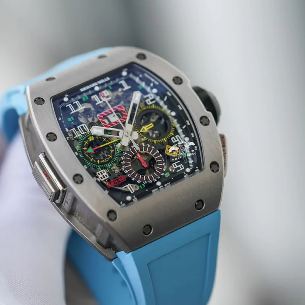 Tempomat- FKM Vulcanized Blue Marbella strap for RM - Image 2