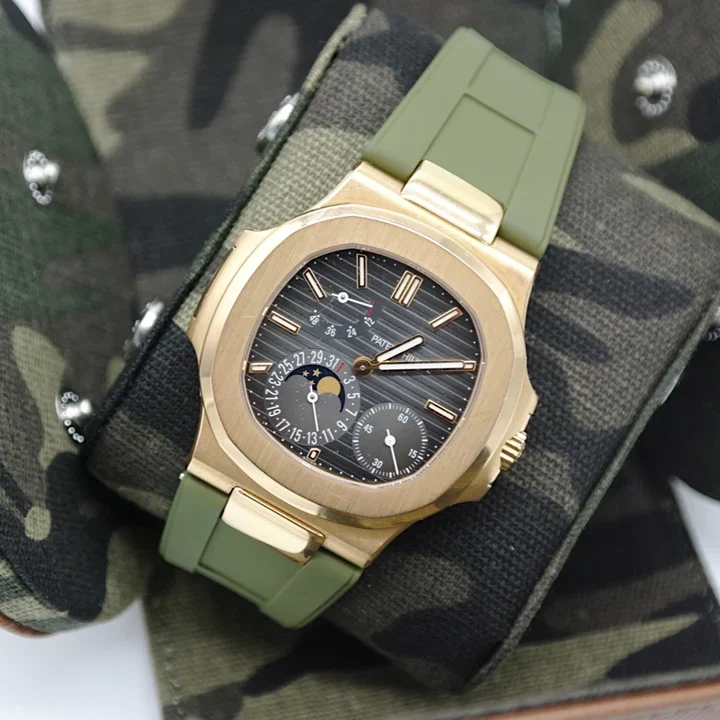 Tempomat - FKM Vulcanized Green Rubber Strap for Patek Nautilus - Image 4