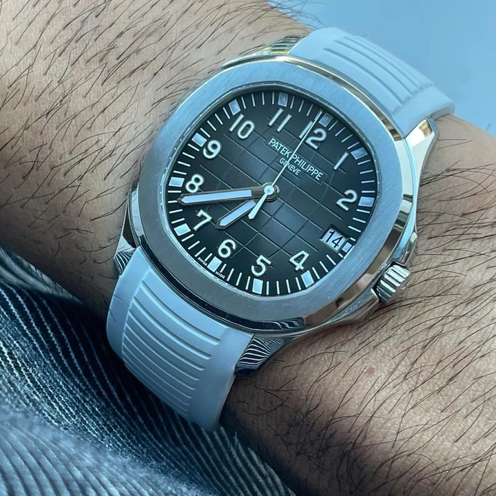 Tempomat -FKM Vulcanized Light Grey Rubber Strap for Patek Aquanaut - Image 2