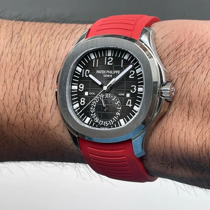 Tempomat -FKM Vulcanized Red Rubber Strap for Patek Aquanaut - Image 2