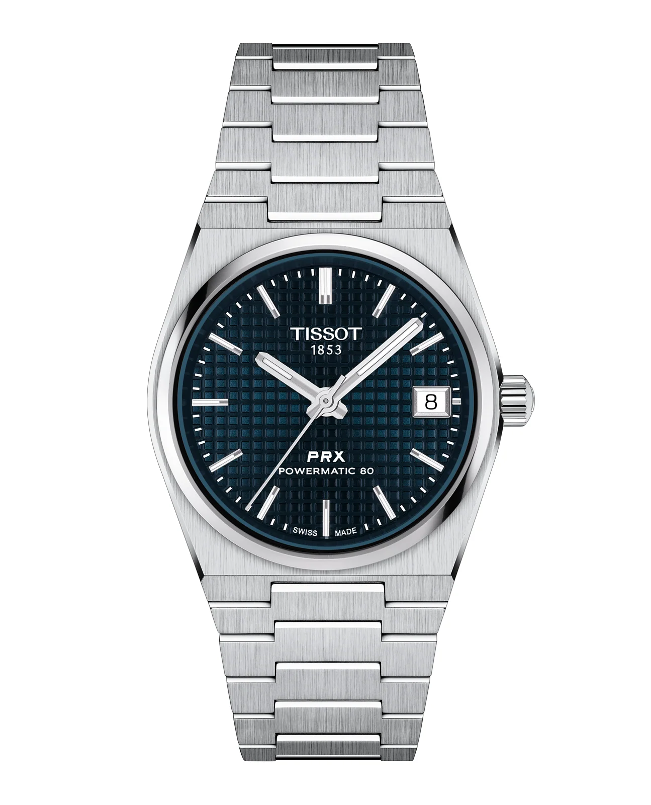 Tissot PRX Automatic 35mm Blue with waffle texture T1372071104100