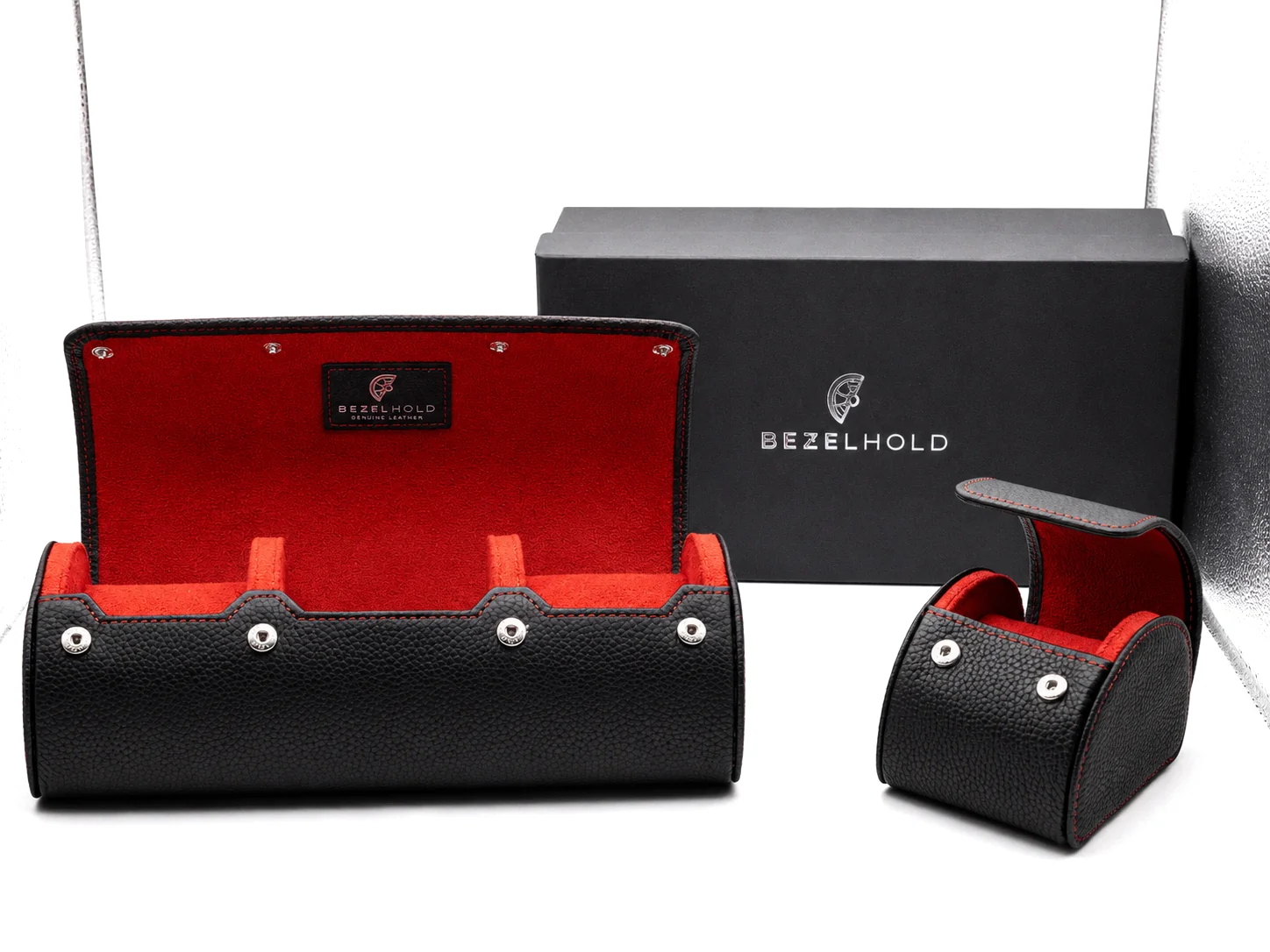 BezelHold Watch Roll - The Capsule – Midnight/ Crimson - Image 4
